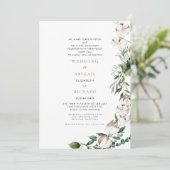 葉と綿の両方の親結婚のセット 招待状 (スタンド正面)