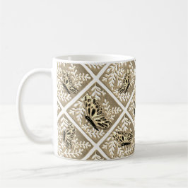 葉と蝶のマグカップ コーヒーマグカップ