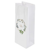 葉と金ゴールドモノグラムエレガントホワイト結婚II ワインギフトバッグ (正面アングル)