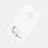 葉と金ゴールドモノグラムホワイトクリエレガントスマス (コーナー)