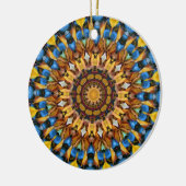 葉とPebbles Mandala 02 セラミックオーナメント (左)