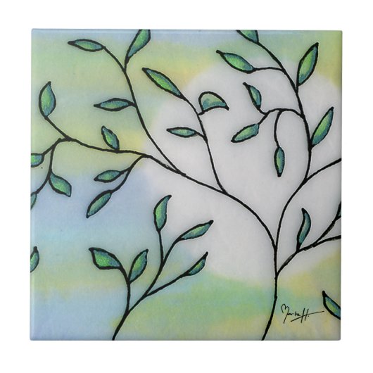 葉によって層になる色彩の鮮やかなクワの紙 タイル (正面)