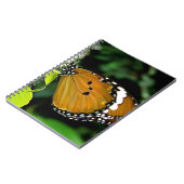 葉にオレンジ、黒と白の蝶 ノートブック (左側)