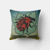 葉に凍えるミニマリストのバグ | おもしろい クッション (裏面)