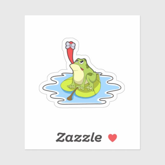 葉に浮かぶカエルの昆虫 シール (シート)