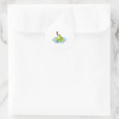 葉に浮かぶカエルの昆虫 ラウンドシール (バッグ)