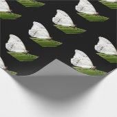 葉に白いモルフォ ラッピングペーパー (角)