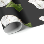 葉に白いモルフォ ラッピングペーパー (ロールコーナー)