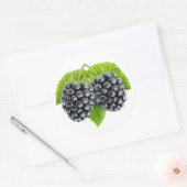 葉に黒い果実をつける ラウンドシール (封筒)