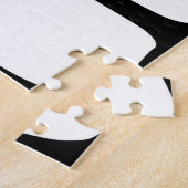 葉のある黒いシルエットカラフルツリー ジグソーパズル (側面)