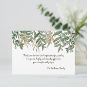 葉のおおいの悔やみや弔慰のサンキューカード 招待状 (スタンド正面)