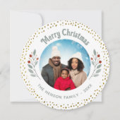 葉のきらめきクリスマス家族写真 シーズンカード (正面)