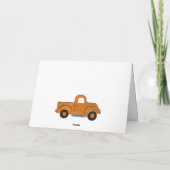 葉のぞきリンゴ摘み手絵を描車の日 カード (裏面)