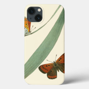 葉のまわりでなびいているカラフルな蝶 iPhone 13ケース