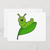 葉のイモムシ ポストカード (正面/裏面)