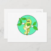 葉のイモムシ ポストカード (正面/裏面)