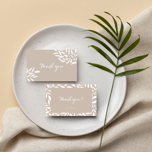 葉のウェディングシャワーの感謝カード サンキューカード