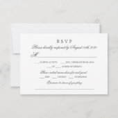 葉のウェディング返信カード 曲のリクエストと食事の選択 出欠カード (裏面)