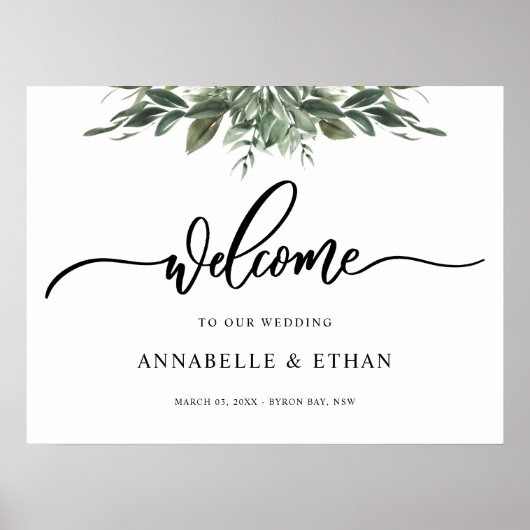 葉のウェルカムサイン ポスター (正面)