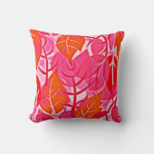 葉のエレガンス鮮やかパターン クッション (正面)