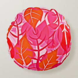 葉のエレガンス鮮やかパターン ラウンドクッション