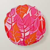 葉のエレガンス鮮やかパターン ラウンドクッション (裏面)