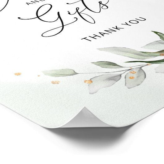 葉のエレガントな花のカードとギフトのポスター ポスター (角)