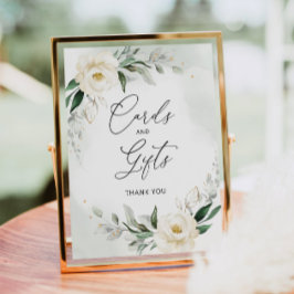 葉のエレガントな花のカードとギフトのポスター ポスター