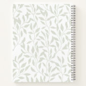 葉のエレガントセージと白の家族のレシピ ノートブック (裏面)