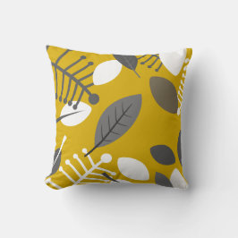 葉のオークル クッション