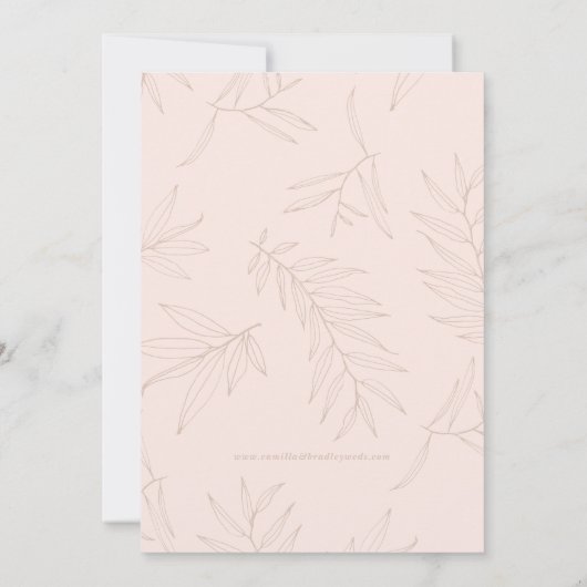 葉のオーバーレイ 縦写真 Save the Date セーブザデート (裏面)