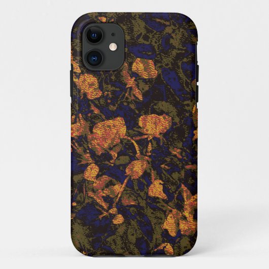葉のカムフラージュパターンに対するオレンジ花 Case-Mate iPhoneケース (裏面)