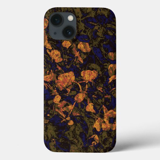 葉のカムフラージュパターンに対するオレンジ花 Case-Mate iPhoneケース (裏面)