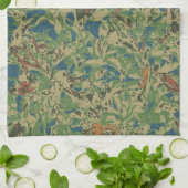 葉のカムフラージュパターンに対する花 キッチンタオル (折り畳み)