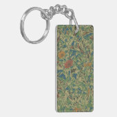 葉のカムフラージュパターンに対する花 キーホルダー (正面左)
