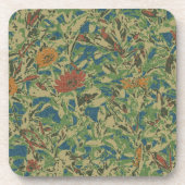 葉のカムフラージュパターンに対する花 コースター (正面)