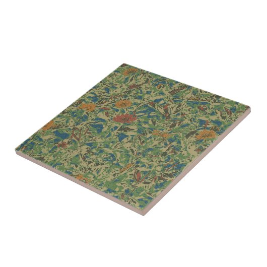 葉のカムフラージュパターンに対する花 タイル (側面)