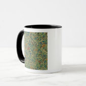 葉のカムフラージュパターンに対する花 マグカップ (正面左)
