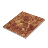 葉のカムフラージュパターンに対する黄色い花 タイル (側面)