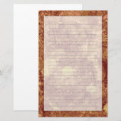 葉のカムフラージュパターンに対する黄色い花 便箋 (正面/裏面)