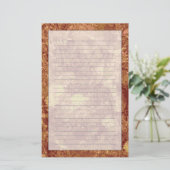 葉のカムフラージュパターンに対する黄色い花 便箋 (スタンド正面)