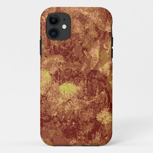 葉のカムフラージュパターンに対する黄色い花 Case-Mate iPhoneケース (裏面)