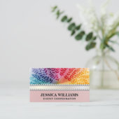 葉のカラフルパターン |ナチュラル 名刺 (スタンド正面)