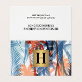 葉のカラフルパターン |天然木のパターン 名刺 (外部フラット)