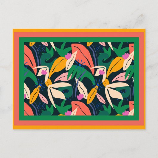 葉のカラフル模様 ポストカード (正面)
