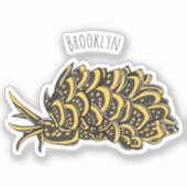 葉のギルド海のナメクジ漫画イラストレーション シール (正面)