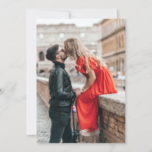 葉のクリスマス結婚の |写真の保存日付 セーブザデート (裏面)