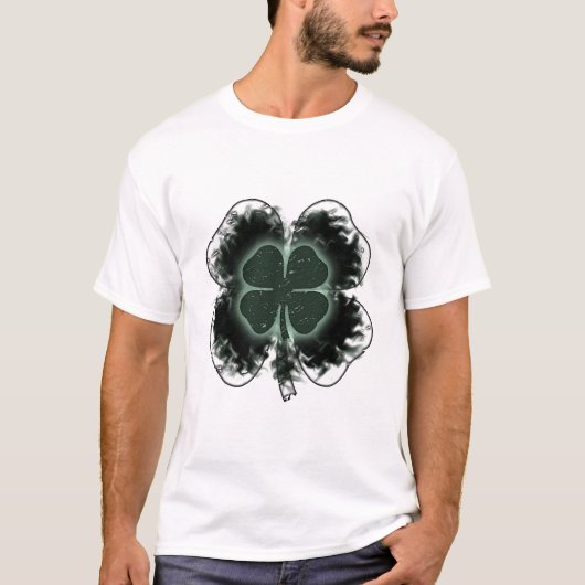 葉のクローバー4つ。スモーク。 Tシャツ (正面)
