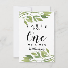 葉のグリーン テーブルナンバー パーティー/ウェディング