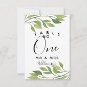 葉のグリーン 飾り テーブルナンバー パーティー/ウェディング (裏面)